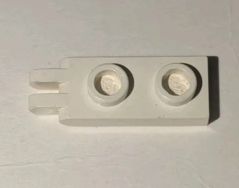 Lego WHITE Hinge Plate 1 x 2 with 3 Fingers Hollow Studs Blacktron Part # 4275b