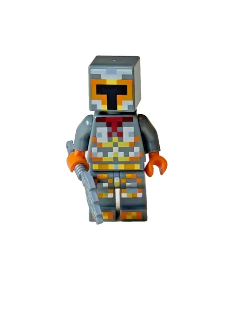 LEGO Minecraft Minifigure Skin 1 - Pixelated, Yellow and Orange Armor (Genuine)