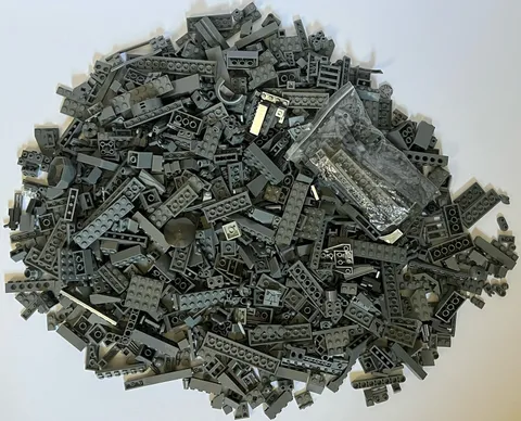 LEGO Gray Grey Bulk Lot 2 LB Genuine Parts Technic Slopes Plates Bricks MOC