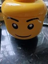 Lego Head Carry Case Sort & Store Container Yellow   includes Legos