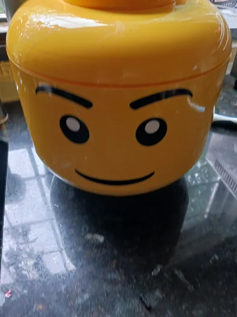 Lego Head Carry Case Sort & Store Container Yellow   includes Legos