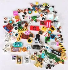 Lego Printed Variety Brick Lot Many Rare Vintage HTF Items Must See Photo 🔥🔥