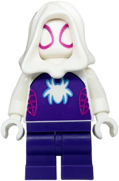 LEGO [No Color/Any Color] Ghost-Spider (Gwen Stacy) - Dark Purple Medium Legs, W