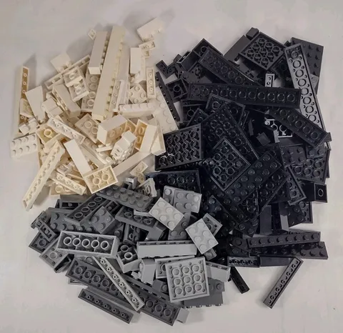 Lego Brick Lot 240+ Black White Gray Bricks Various Sizes & Shapes