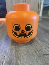 LEGO Special Edition Halloween Jack O Lantern Pumpkin LARGE Storage Head