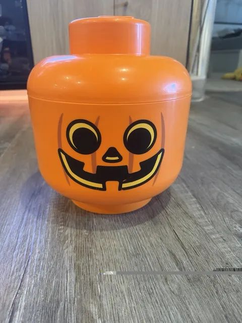 LEGO Special Edition Halloween Jack O Lantern Pumpkin LARGE Storage Head