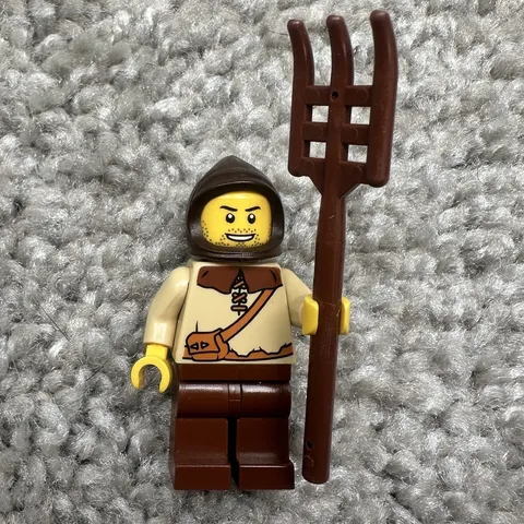 LEGO Castle Kingdoms Peasant Male Minifigure cas491 From 7189 Mill Village Raid