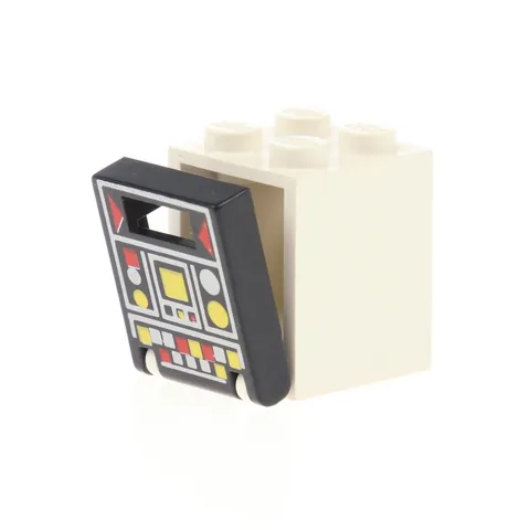 1x lego Cupboard Container Box 2x2x2 White Door Black Pattern 4346pb05 4345a