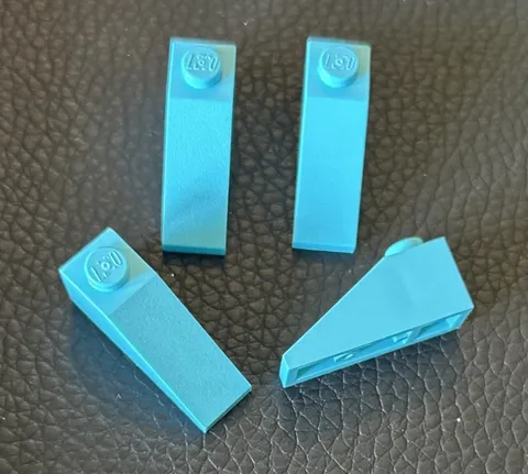 Lego 1x3 33 Slope Brick Lot 4 Medium Azure Pieces Replacement Part #4286