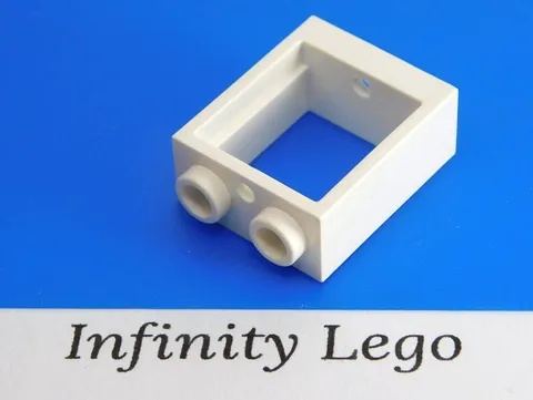 8 LEGO White Window Frame 1 x 2 x 2 with No Glasses (60592) - 8 Pieces