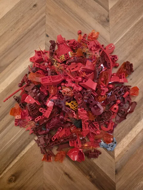 1 Half Pound Red Bionicle Parts Lot (8 oz) Many Different Types - Good Condition