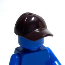 Lego - Minifigure Headgear - Dark Brown, Cap Hat, Curved Bill
