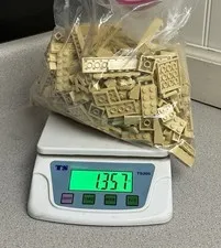 LEGO Bulk lot 1.35 Pounds Tan Bricks Blocks Various Pieces City Town Star Wars