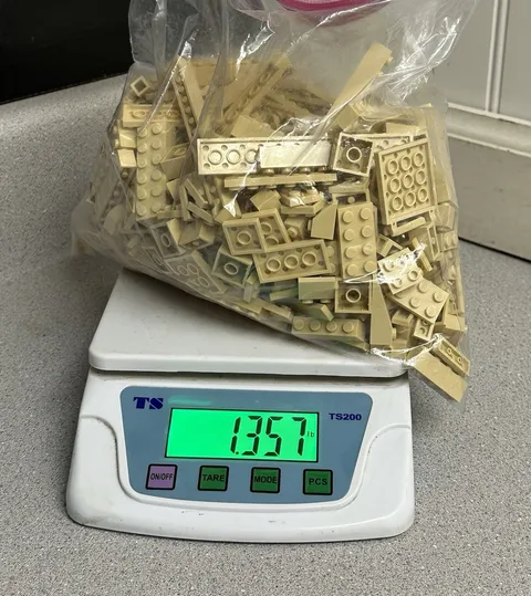 LEGO Bulk lot 1.35 Pounds Tan Bricks Blocks Various Pieces City Town Star Wars