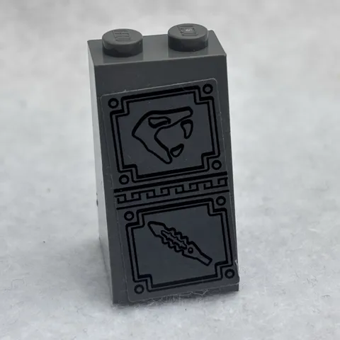 LEGO 3684cpb012 Slope 75 2 x 2 x 3 - Solid Studs W/ Snake Head Looking Right
