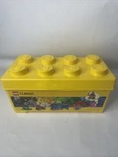 LEGO EMPTY Box & Lid ONLY CLASSIC Large 8 Stud Yellow Brick Storage Container