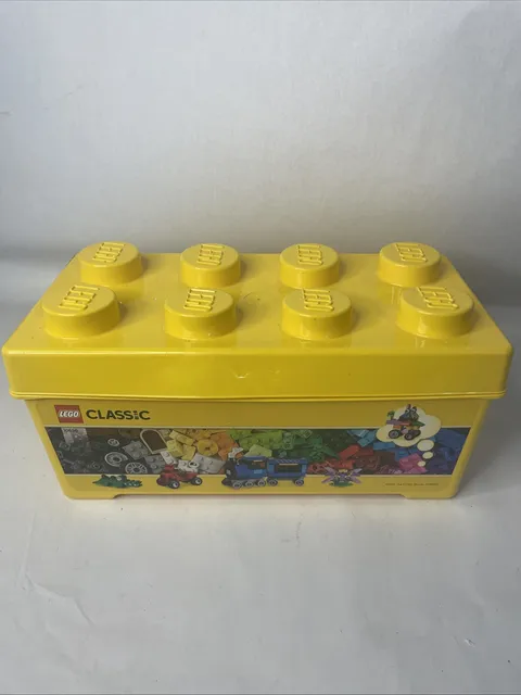 LEGO EMPTY Box & Lid ONLY CLASSIC Large 8 Stud Yellow Brick Storage Container