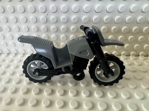 LEGO Motorcycle Dirt Bike (Long Fairing Mounts) Light Bluish Gray Wheel 50860c11