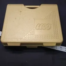Vintage 1997 LEGO Storage Carrying Box Case Tote Gold USA 90's clean
