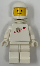 Vintage White LEGO Classic Space Astronaut Minifigure with Helmet and Air Tanks