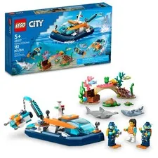 LEGO City Explorer Diving Boat 60377 Ocean Building Toy Set Coral Reef Setting