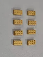 Lego Qty 8 - Metallic Gold Bricks - 8 - 3001 2x4 - HTF Rare MOC