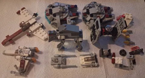 CAB  Lego Lot Star Wars Partial Mini Builds AT-AT Falcon TIE Fighter