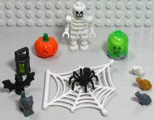 LEGO® Halloween Skeleton Web Spider Creepy Frog Bat Cat Pumpkin Head Spooky Lot