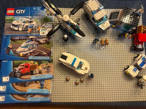 Lego City Police Sets Lot 60048, 60239, 7741, and 7236