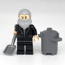 LEGO Home Alone Old Man Marley Minifigure w/ Shovel & Trash Can idea103 - NEW