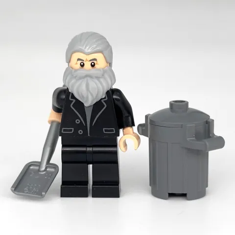LEGO Home Alone Old Man Marley Minifigure w/ Shovel & Trash Can idea103 - NEW