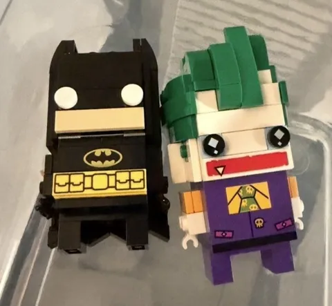 LEGO BrickHeadz 41585 Batman + 41588 Joker - Batman Movie Figures Lot