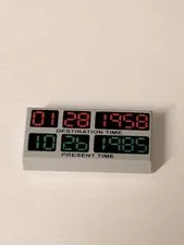 Genuine LEGO Part 3069pb0289 - Back to the Future Time Circuit Tile DeLorean...