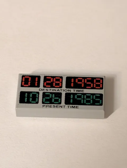 Genuine LEGO Part 3069pb0289 - Back to the Future Time Circuit Tile DeLorean...