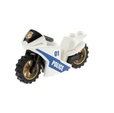 Lego Motorcycle White Police 01 Blue Wheels Gold Chassis 18895C05PB02 Set 60137