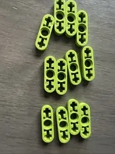 LEGO 6632 Lime Technic, Liftarm Thin 1 x 3 - Axle Holes - 12 Pieces