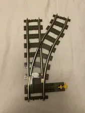 Vintage Lego 9V Train Track Switch Point Right 2859 Dark Gray Complete