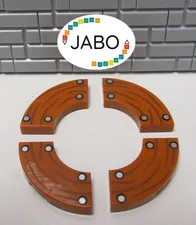 A7/2/7) LEGO 4x 27925pb007 Tile Curved 2x2 Printed Wooden Pattern with Nails