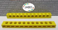 (J15/2/7) LEGO Technic 2 x 3895 Perforated Beam 1x12 Yellow