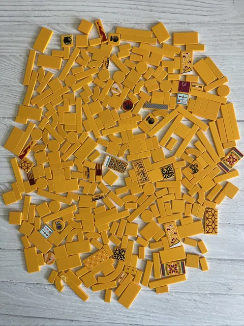 LEGO BRIGHT LIGHT ORANGE LOT 318 PCS 2X2 2X4 1X6 1X4 1X2 TILE PLATE VARIETY