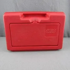 Lego Interlego A. G. Red Storage Box Case w/ Handle 1982  11" x 7.5" x 3.5" VTG