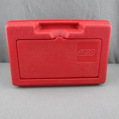 Lego Interlego A. G. Red Storage Box Case w/ Handle 1982  11" x 7.5" x 3.5" VTG