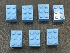 Lego 7 Medium Azure 3002 Bricks 2 x 3 Stud Pieces 2x3 Brick Replacement Set