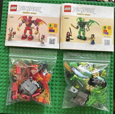 LEGO 71851 & 71862 NINJAGO Mech Battle Pack Builds Only *No Minifigures!