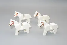 #5 LEGO Western Castle 4 white horses minifigure land animal