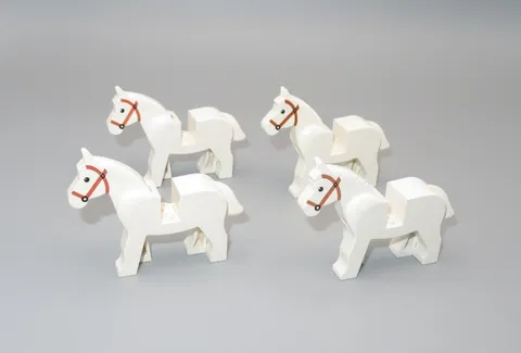 #5 LEGO Western Castle 4 white horses minifigure land animal