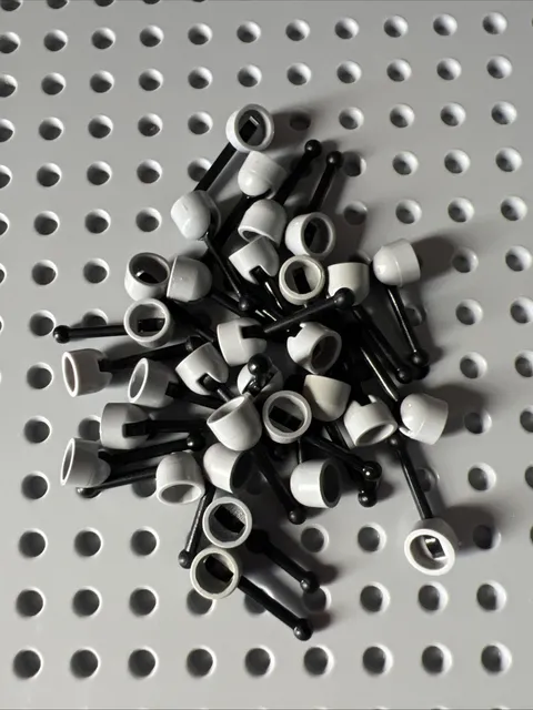 LEGO 4592c02 Light Bluish Gray Antenna Small Base Black Lever (4592/4593) 31pcs