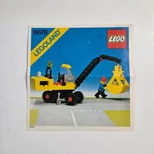 LEGO Legoland 6678 Pneumatic Crane Instructions Manual Vintage 1980 Yellow