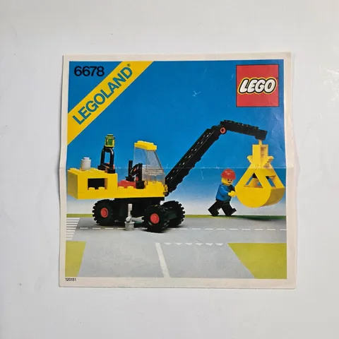 LEGO Legoland 6678 Pneumatic Crane Instructions Manual Vintage 1980 Yellow