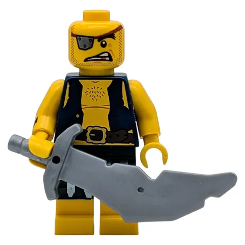 LEGO minifigure pirate green/blue sword ship island